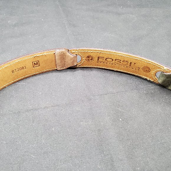 Fossil Multi-Colored Link Genuine Leather Belt Size Medium - Picture 2 of 8